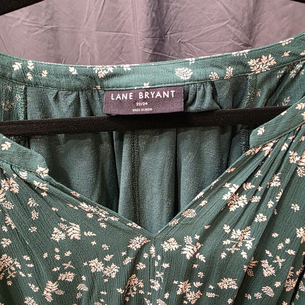 Lane Bryant Green Floral Dress